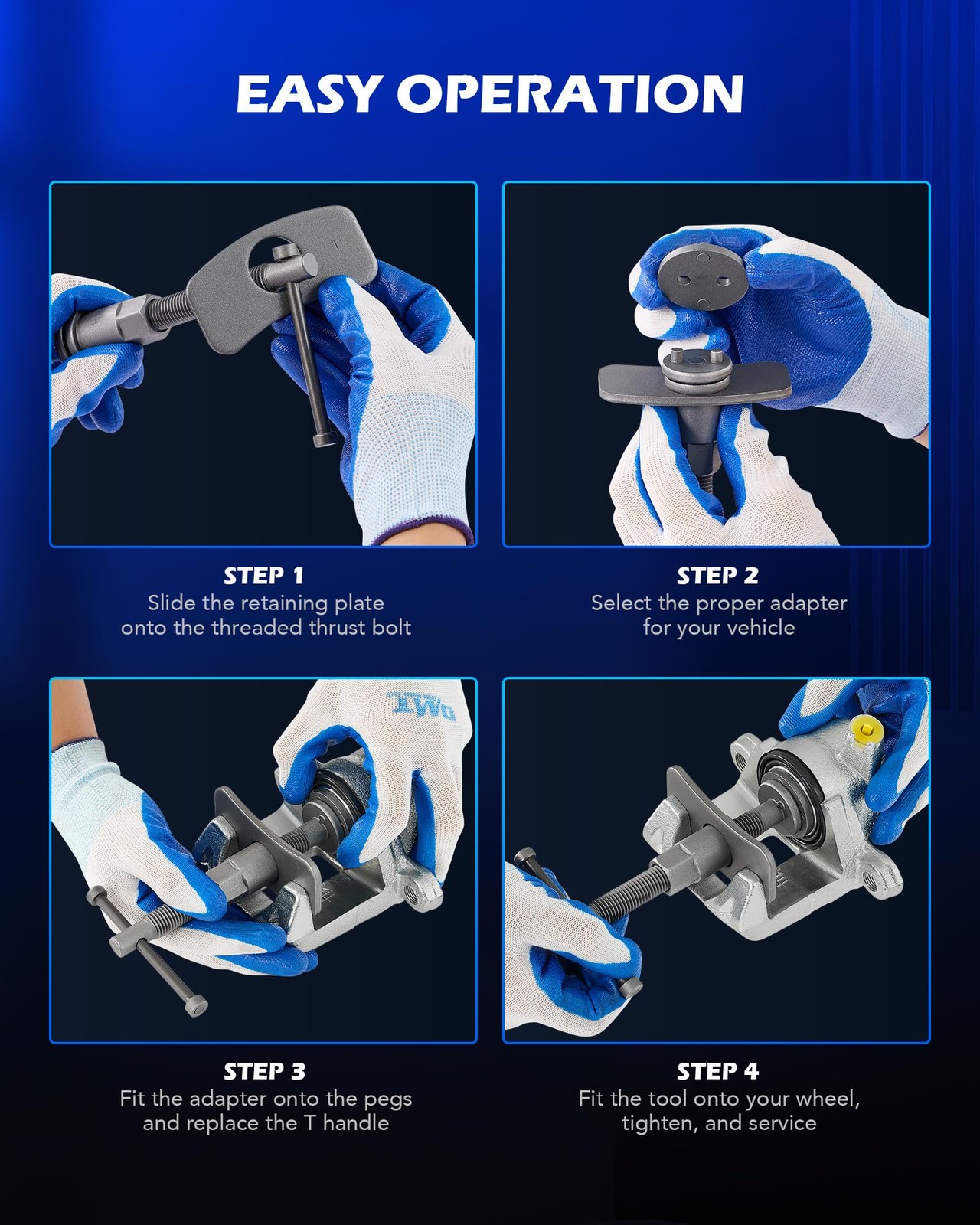 Orion Motor Tech 24pc Brake Caliper Compression Tool Set, Heavy Duty Blue