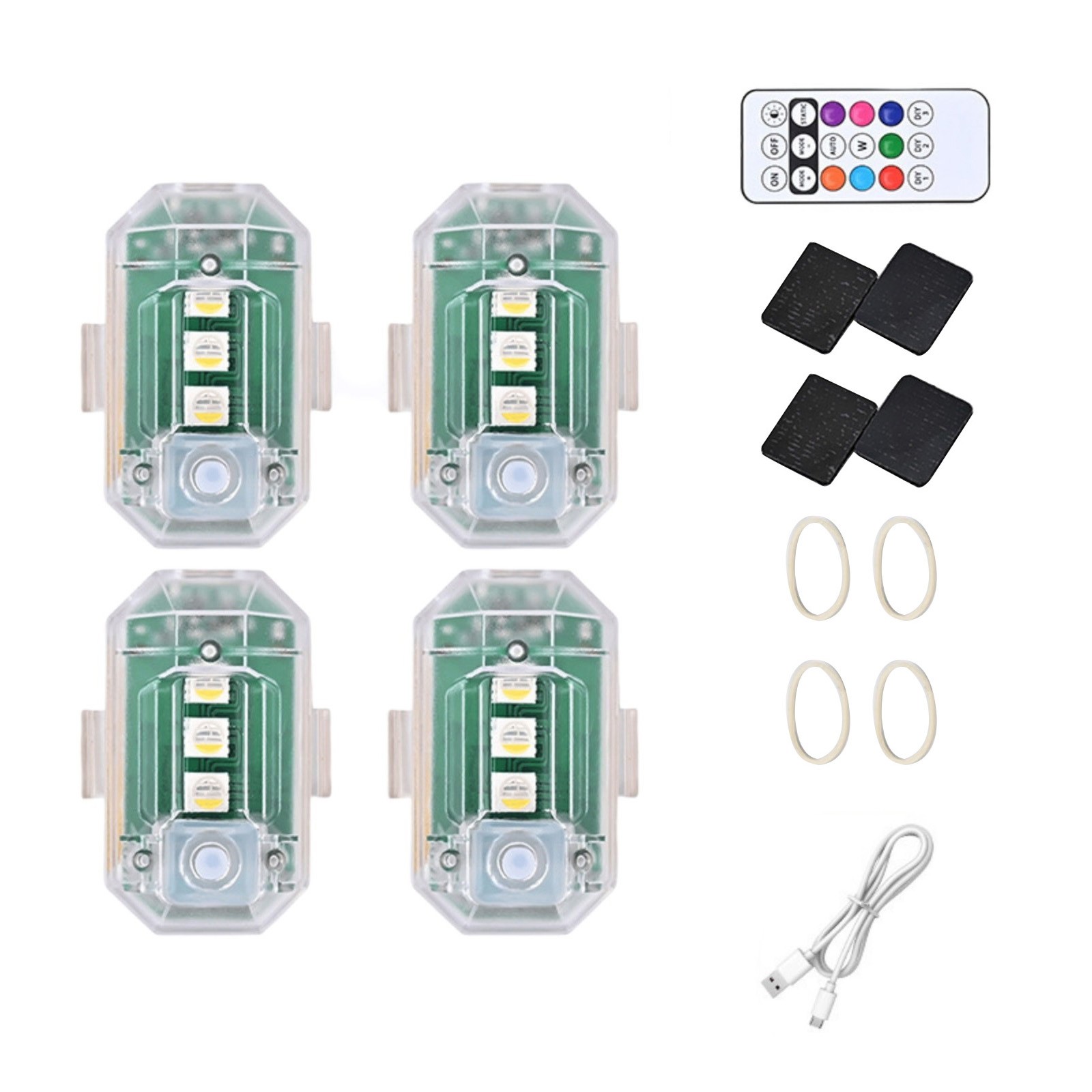 4Pcs Wireless LED Strobe Light IP65 Waterproof with Remote Control Flash Lights