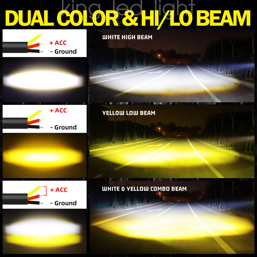 52″ 1200W LED Work Light Bar +4″ Pods Wire Kit For Jeep Wrangler JL Gladiator JT