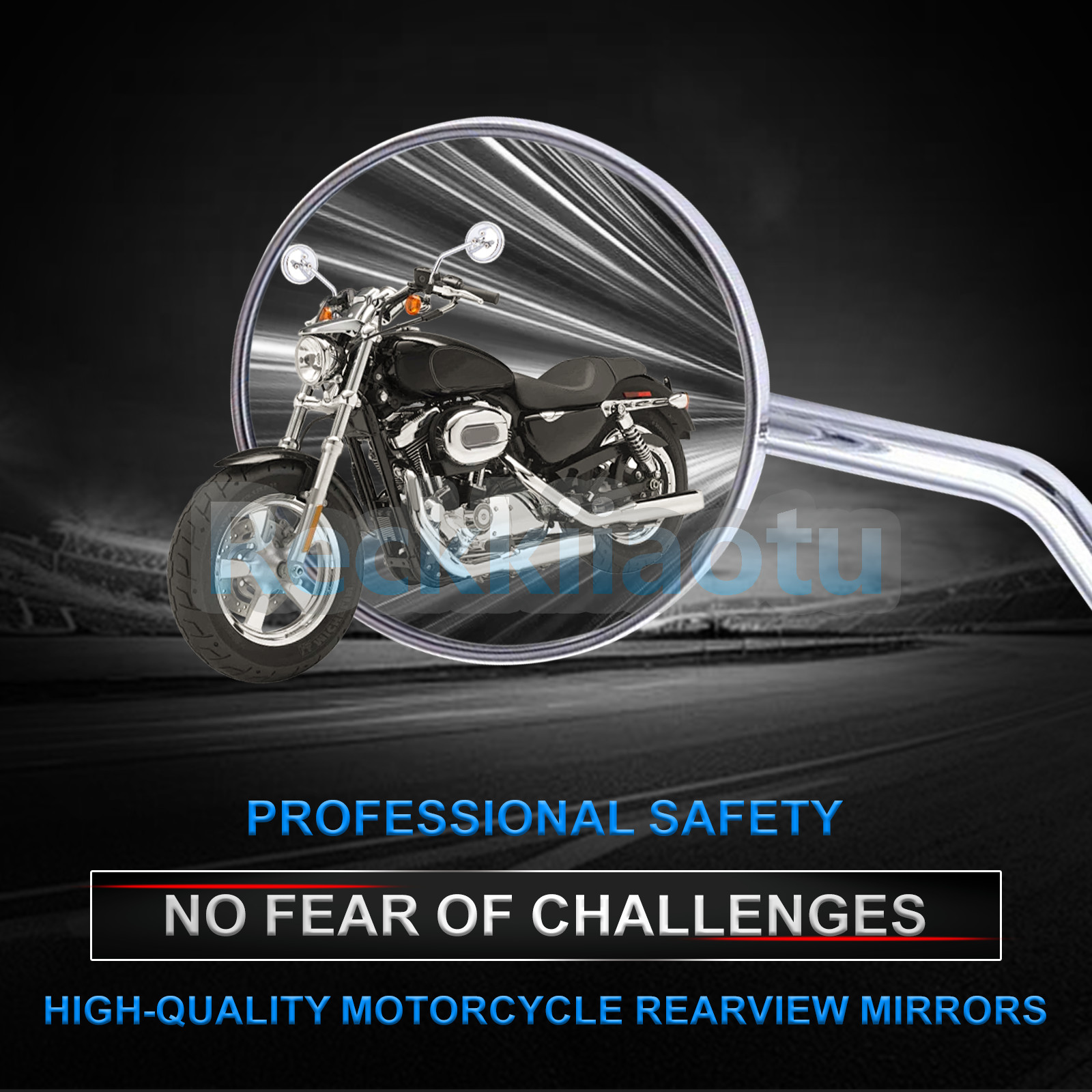 Chrome Round Motorcycle Rearview Mirrors For Harley Softail Dyna Bobber Chopper