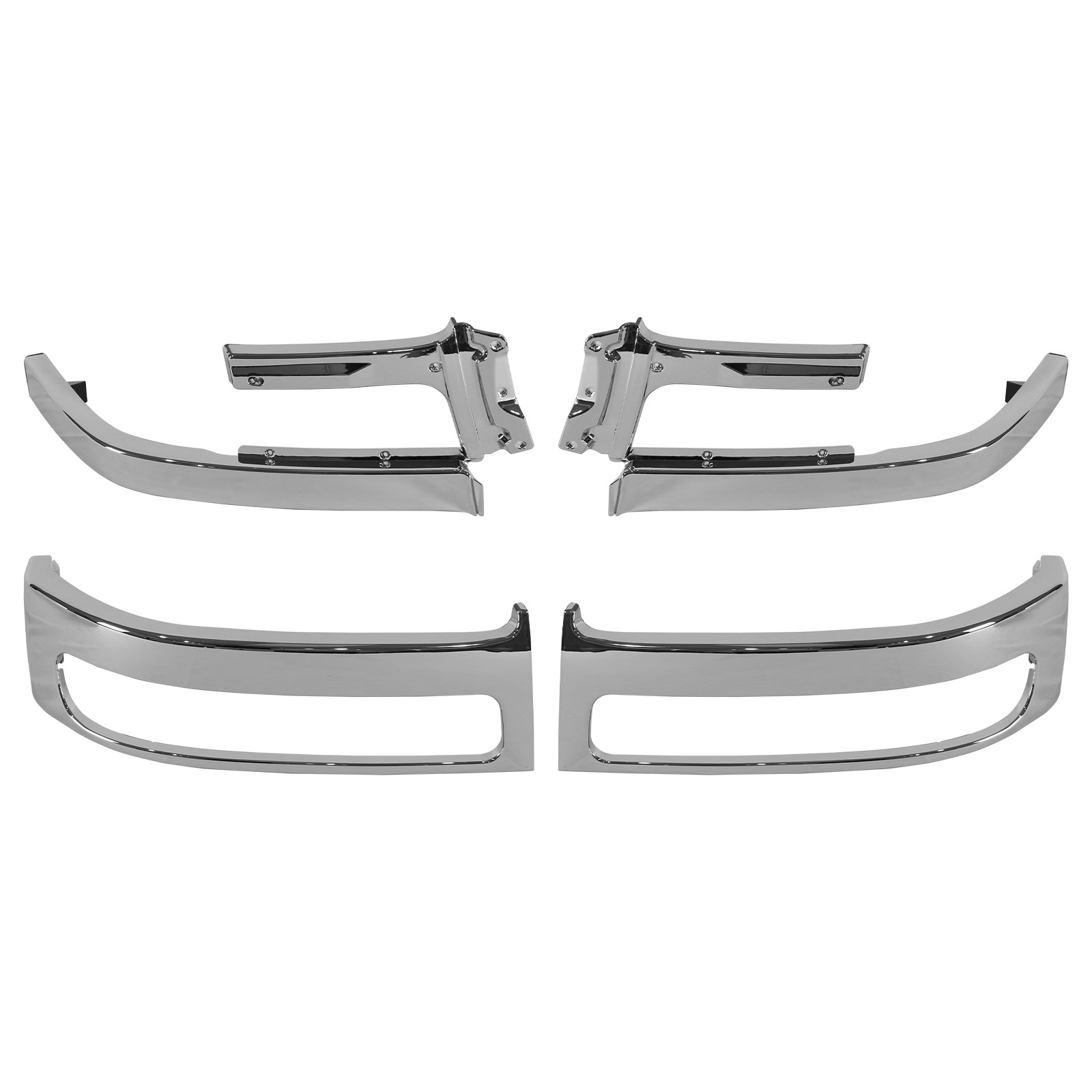 For GMC Sierra 2500/3500 HD 2003-2007 Front Upper Grille Black w/Chrome Shell