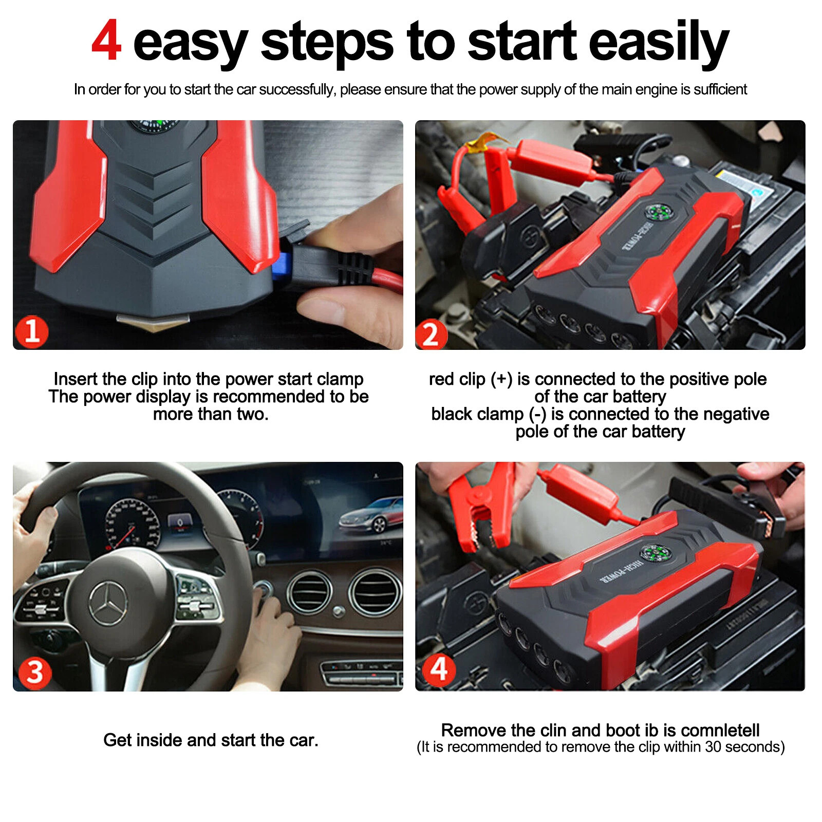 100000mAh Car Jump Starter Booster Jumper Box Power Bank Battery Charger