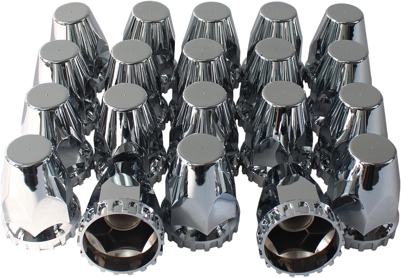 33mm Screw on Lug Nut Covers Caps Chrome ABS Plastic for Semi Truck (20)