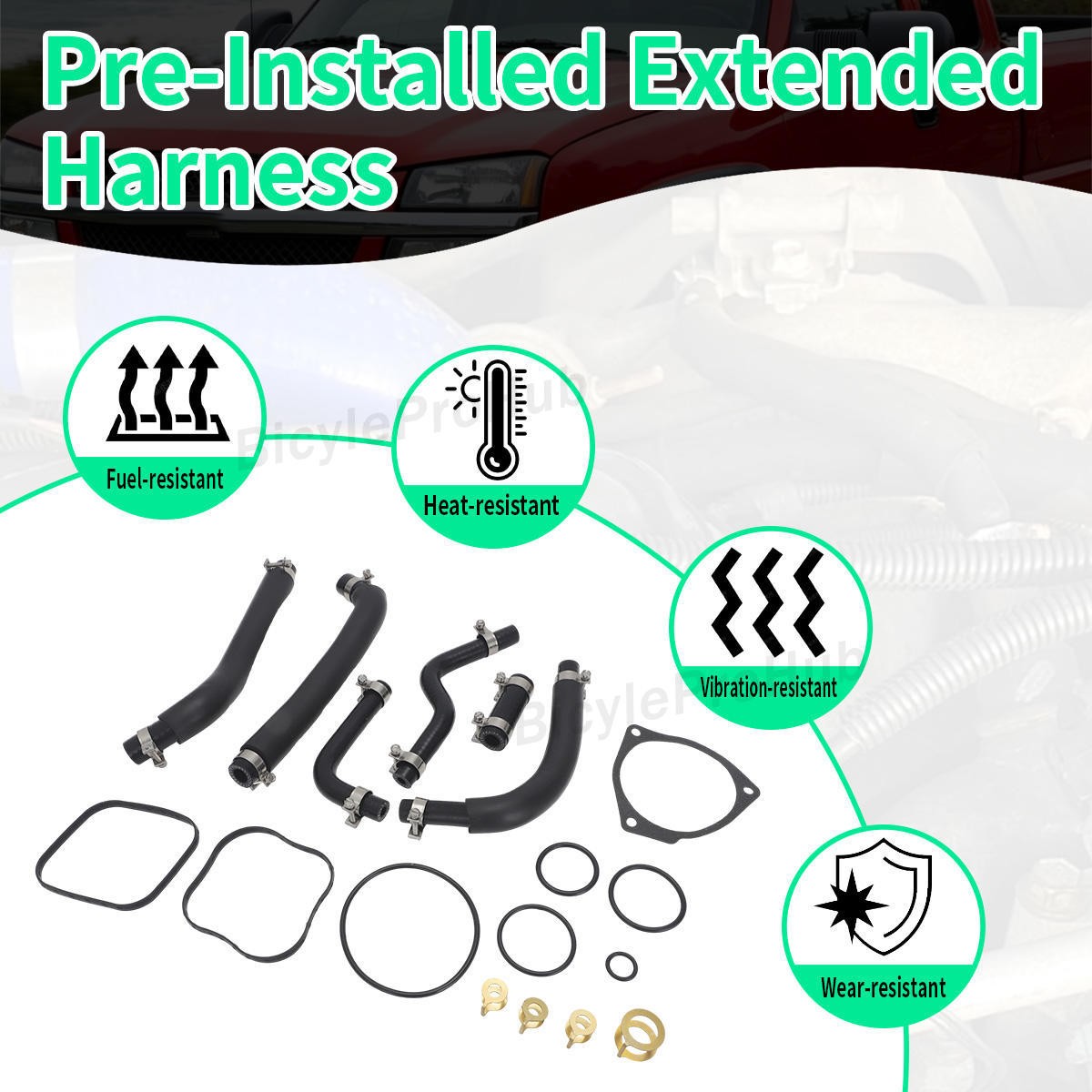 CP3 Fuel Pump Install Kit w/ Low Pressure Fuel Line For 2001-04 LB7 Duramax 6.6L
