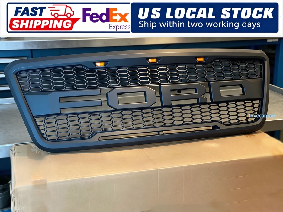 US STOCK Front Mesh Grille W/ LED For Ford F150 Grill 2004-2008 F-150