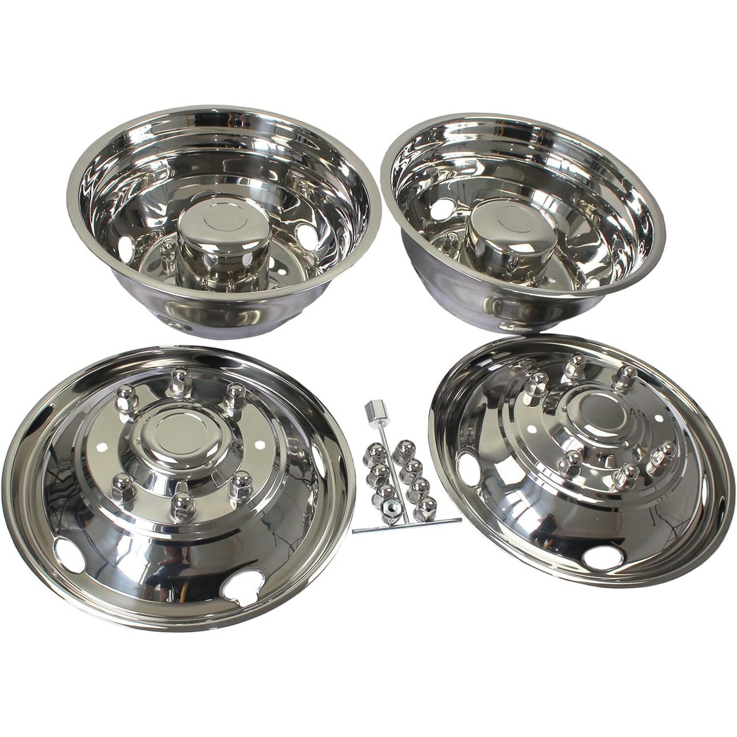 2003-2004 Ford F450/550 19.5″ Stainless Steel Wheel Simulator Dual Rim Cover