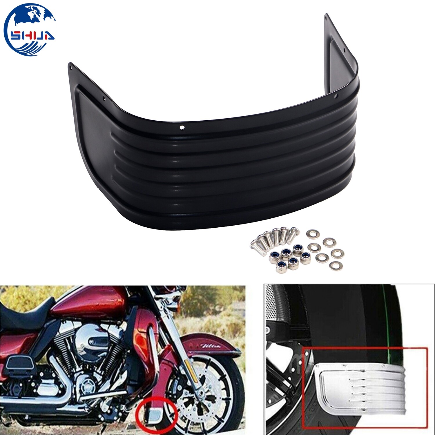 Black Front Fender Trim Skirt For Harley Touring Electra Tri Glide Ultra Limited