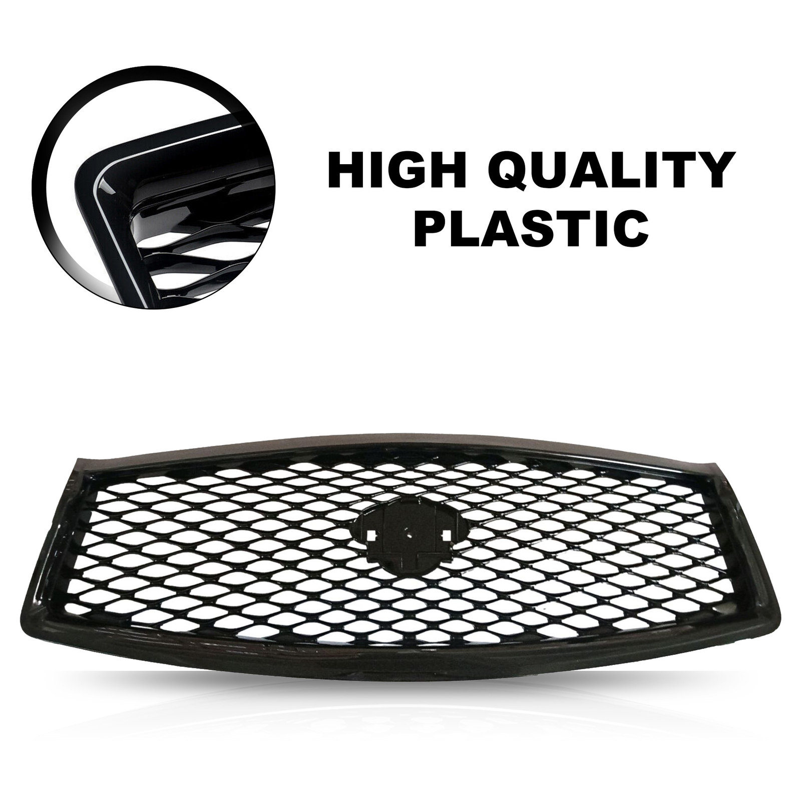 Upper Gloss Black Grille Without camera hole Fit Infiniti Q50 2014-2017