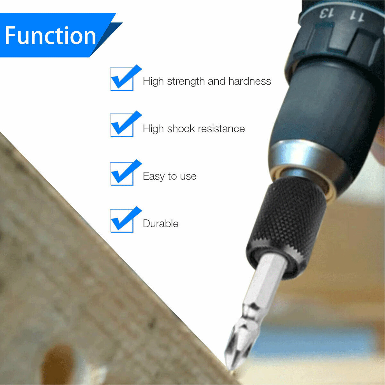 2Pcs 1/2″ Drive To 1/4″ Socket Adapter for IMPACT WRENCH Hex Drill Chuck Convert