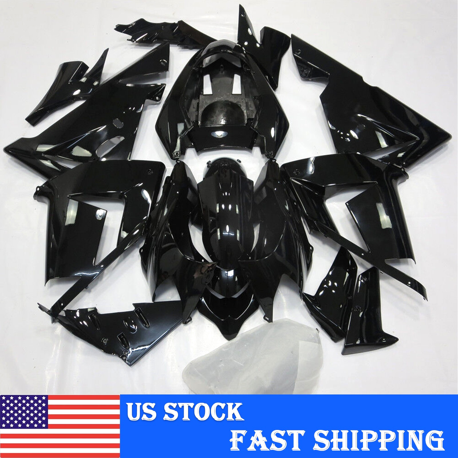 Glossy Black Fairing Bodywork For Kawasaki ZX10R 2004 2005 ABS Injection Mold