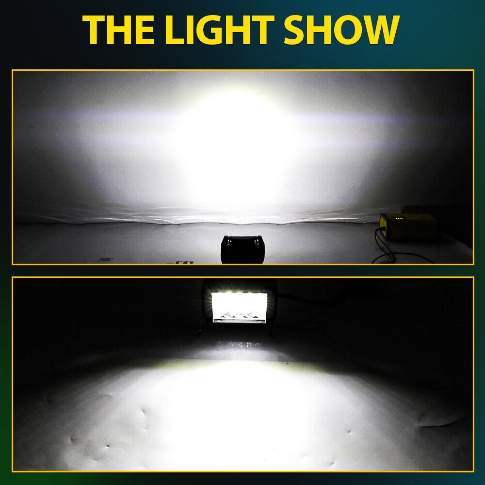 52″ LED Work Light Bar+4″ Light Pods+Mounting Bracket For Jeep Wrangler JK 07-18
