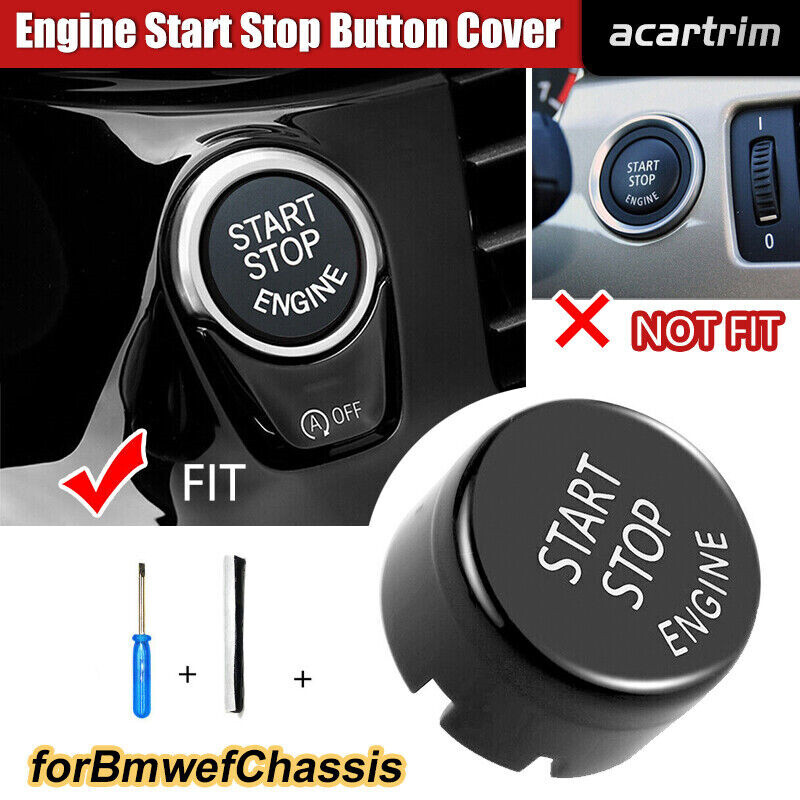 Black Engine Start Stop Push Button Cover Trim For BMW F20 F23 F30 F32 F10 F12