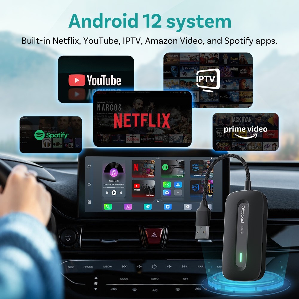 U2-X Pro Wireless Android Auto/Wireless apple CarPlay Adapter For Wired CarPlay
