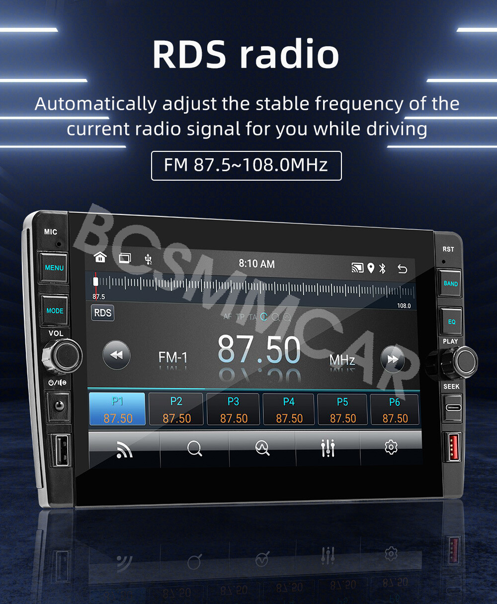 Stereo Radio 9in Car GPS Navigation Android 12 MP5 Player WIFI/FM/USB Head Unit