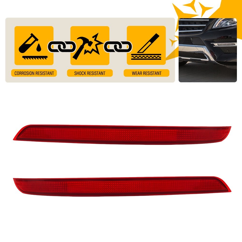 Bumper Reflector 1668200174 TWO Custom Rear For Mercedes Benz W166 ML350 2012-15