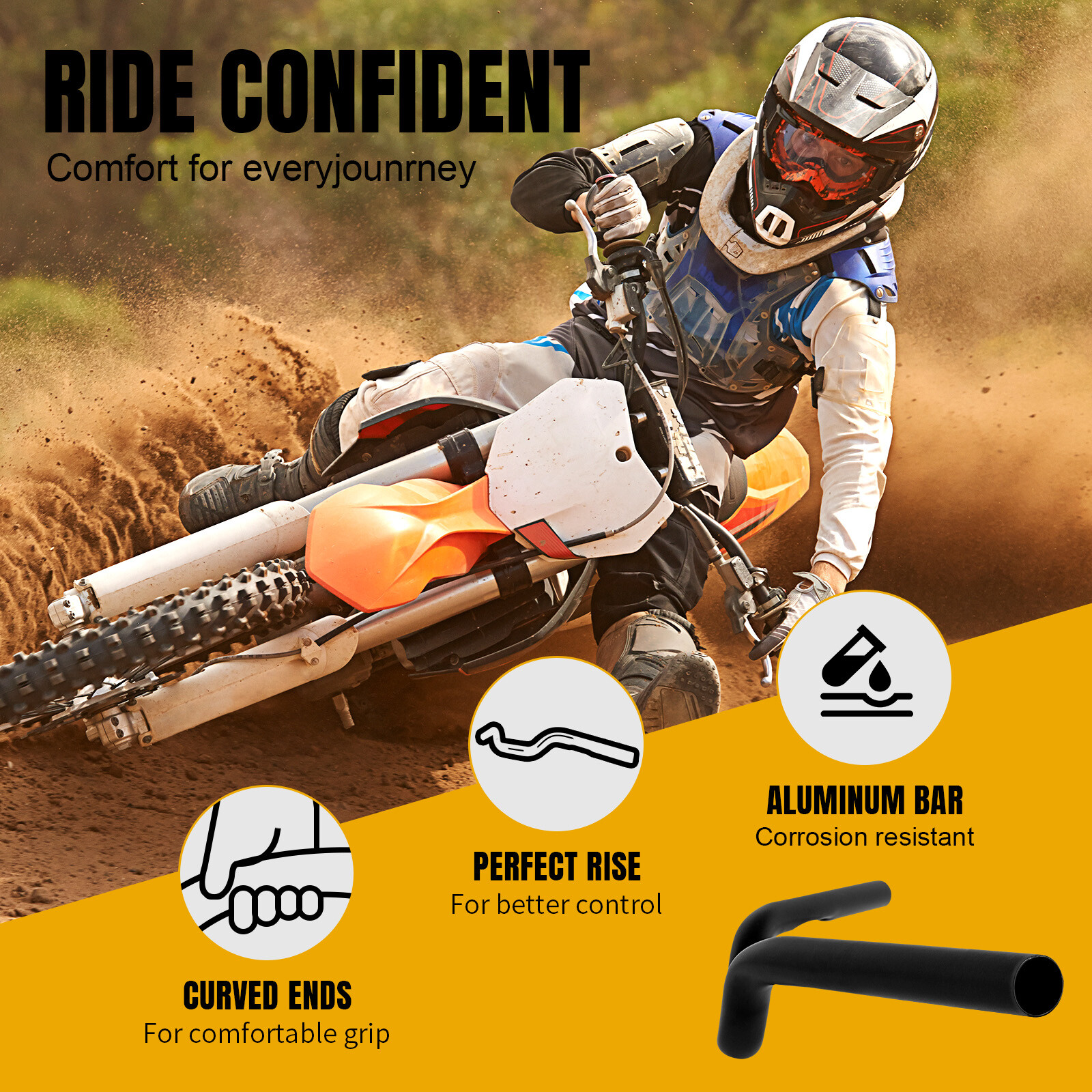 Motorcycle Handlebar Handle Bars 7/8″ 22mm Black For Kawasaki Z1000 Z750