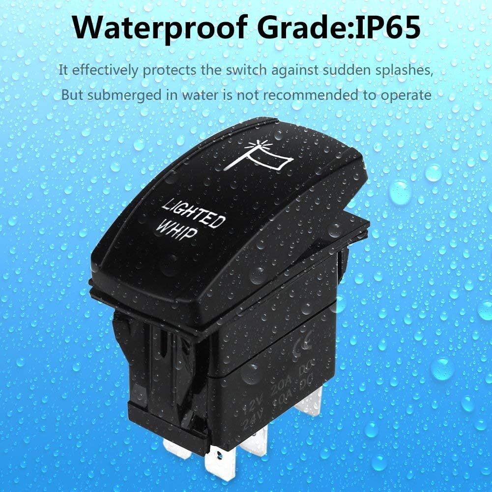 5pin ON-Off/SPST Rocker Switch for Auto Truck Boat Marine RV DC 20A 12V/10A 24V