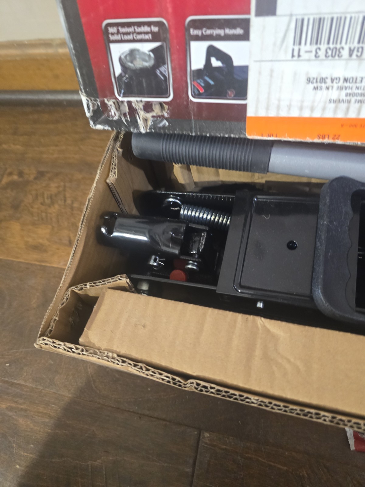 Husky 2-Ton Hydraulic Trolley Floor Jack, lifting range of 5 in. to 13 in.