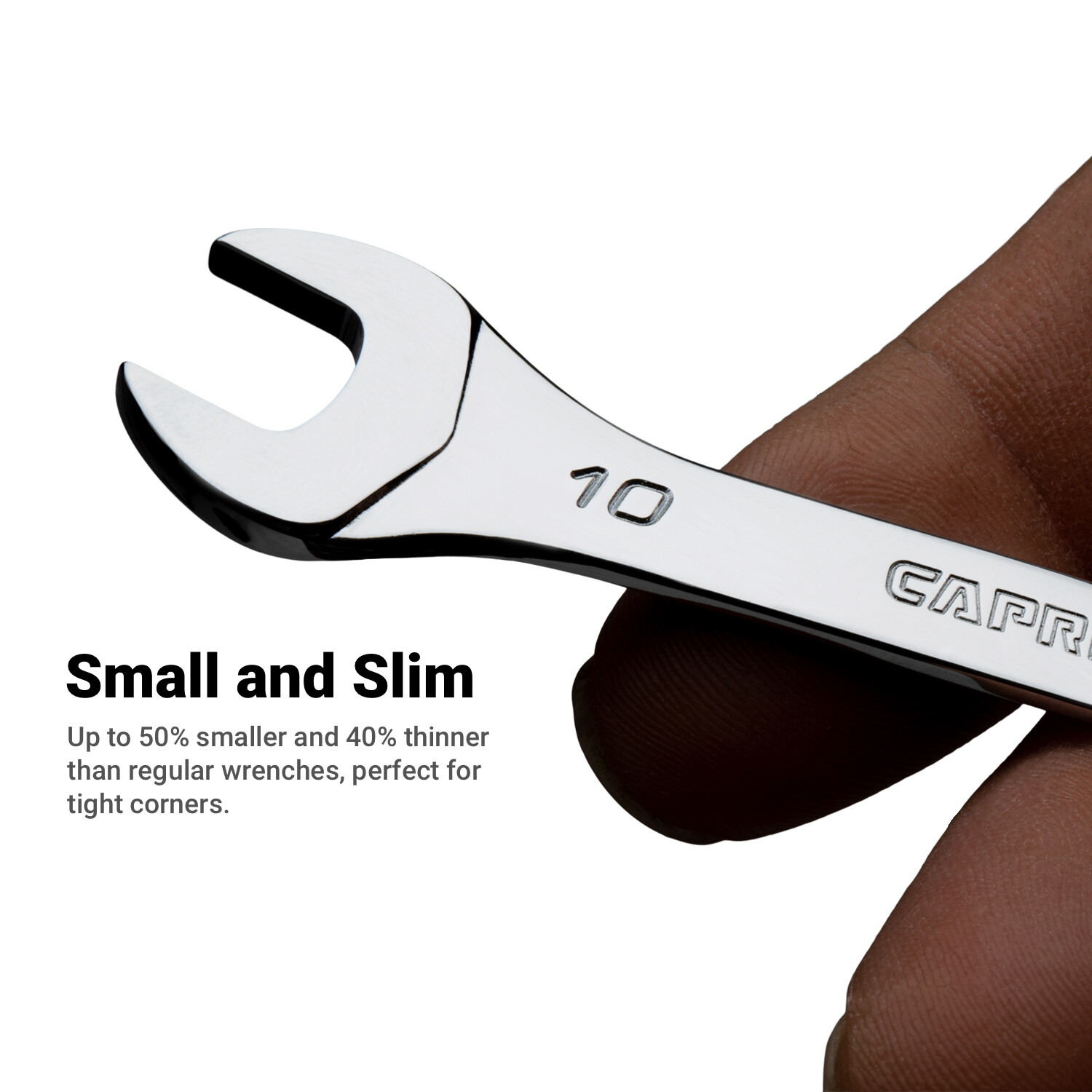 Capri Tools Slim Mini Open End Wrench Set, Metric, 6-Piece