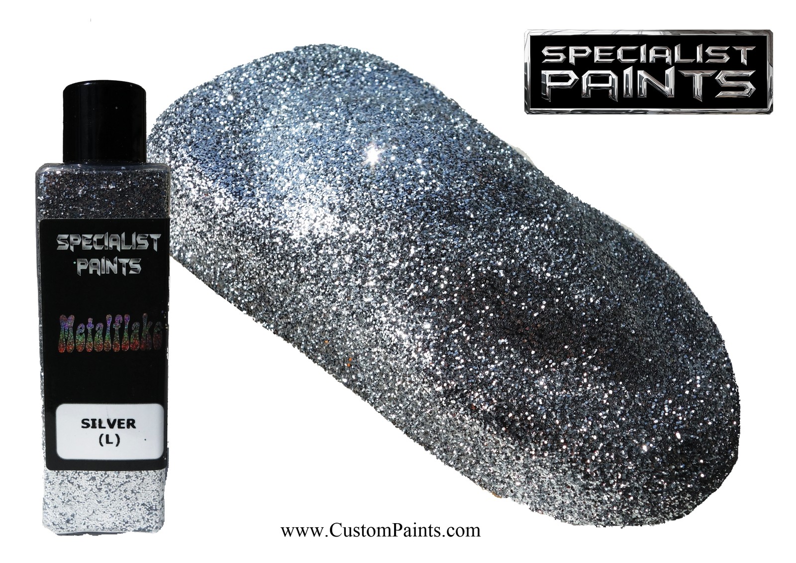 SILVER Metal Flake 2oz Medium – Hex 004, Automotive Custom plasti dip, HotRod