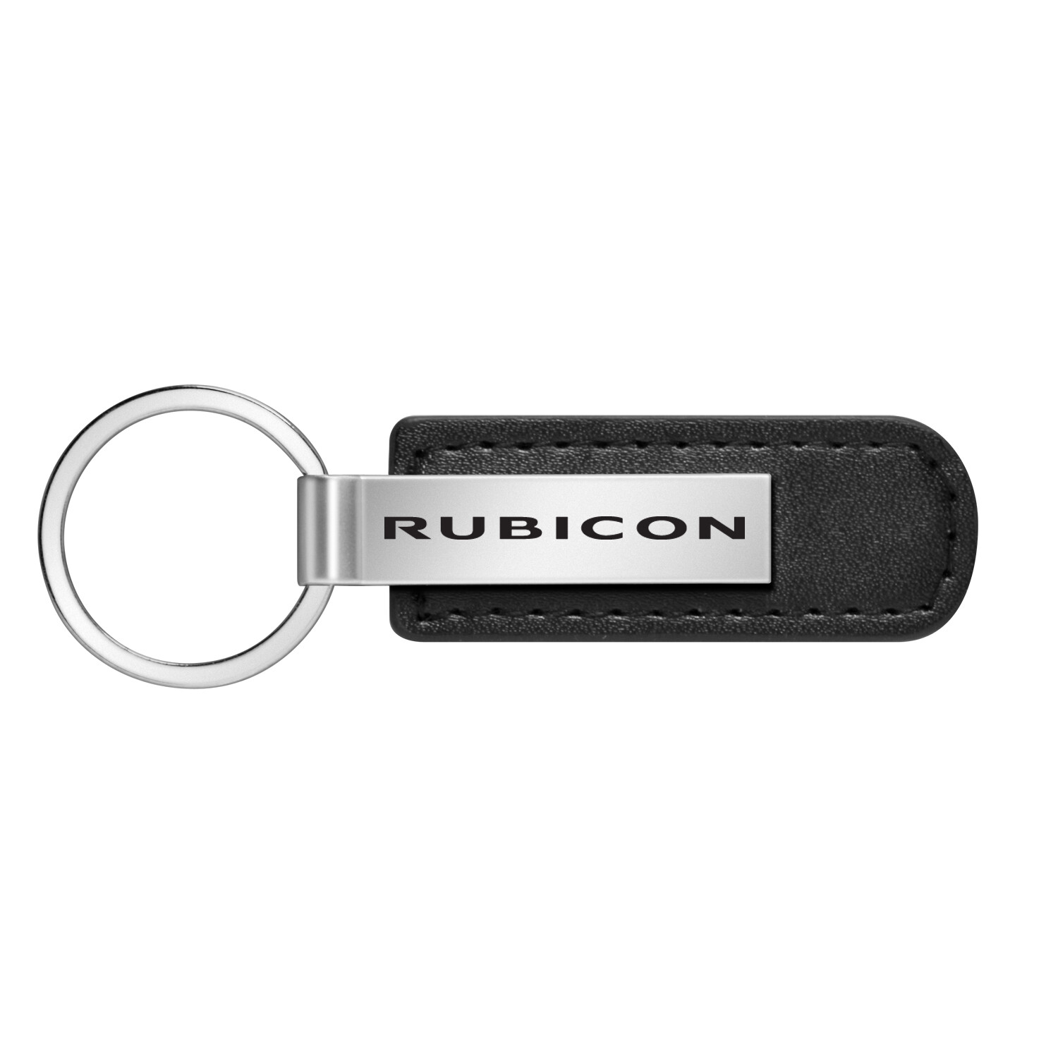 Jeep Rubicon Wrangler Black Leather Strap Key Chain Key-Ring