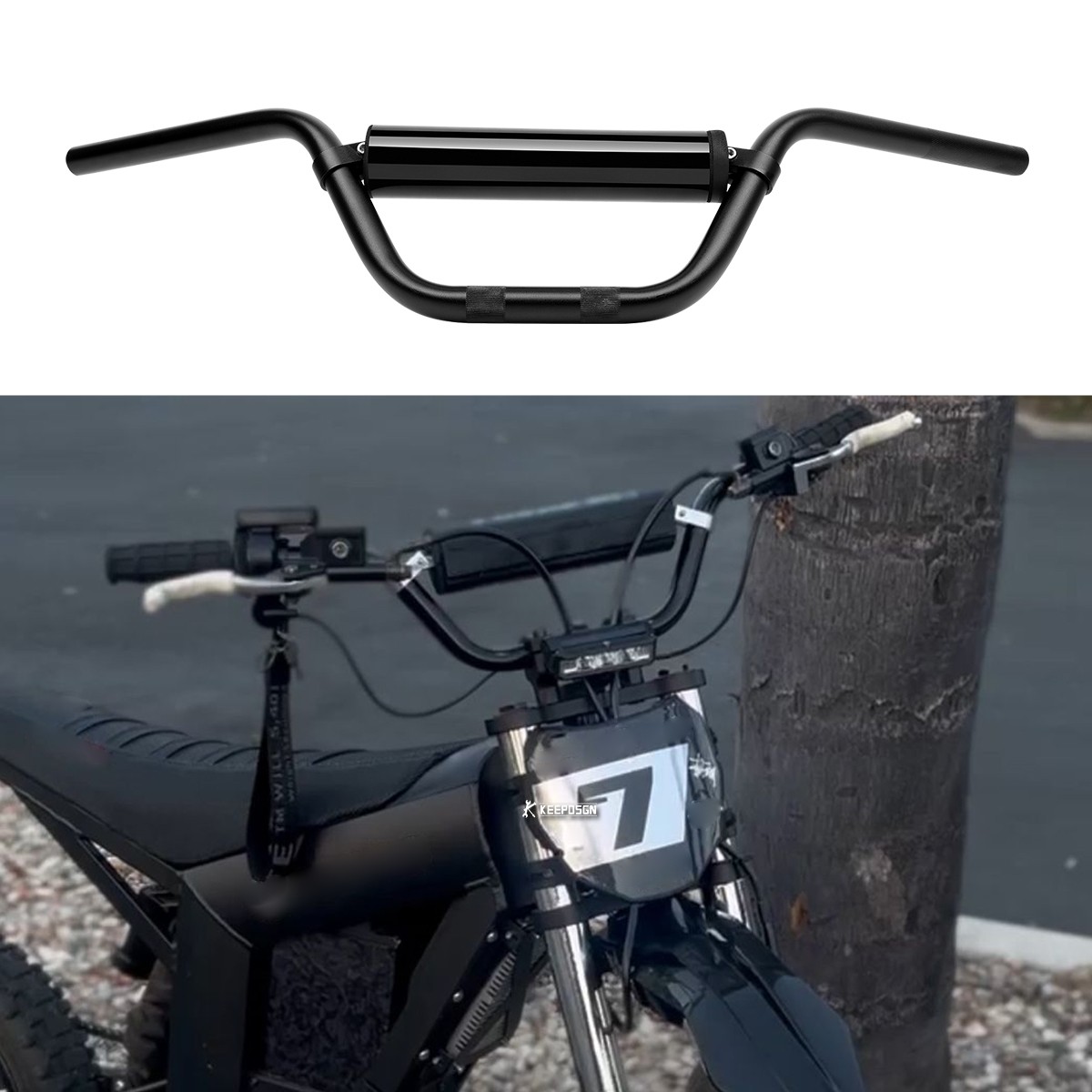 7/8″ 22mm Handle Bar Handlebar + Chest Pad Black For Tuttio Soleil01 E-Bike