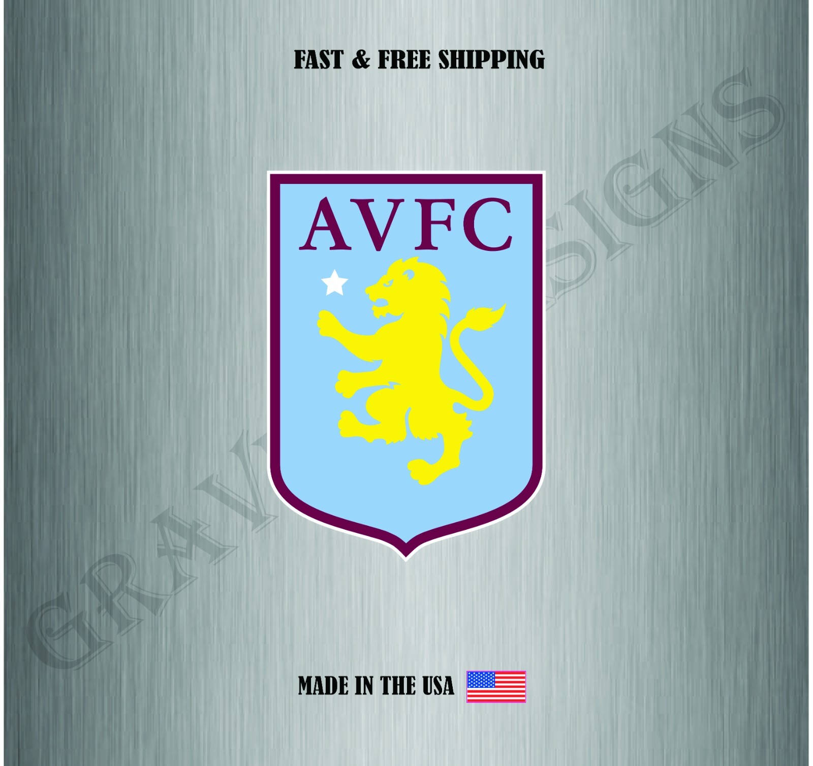 Aston Villa England League Soccer Logo Sticker Decal Car Bumper Water Resistant