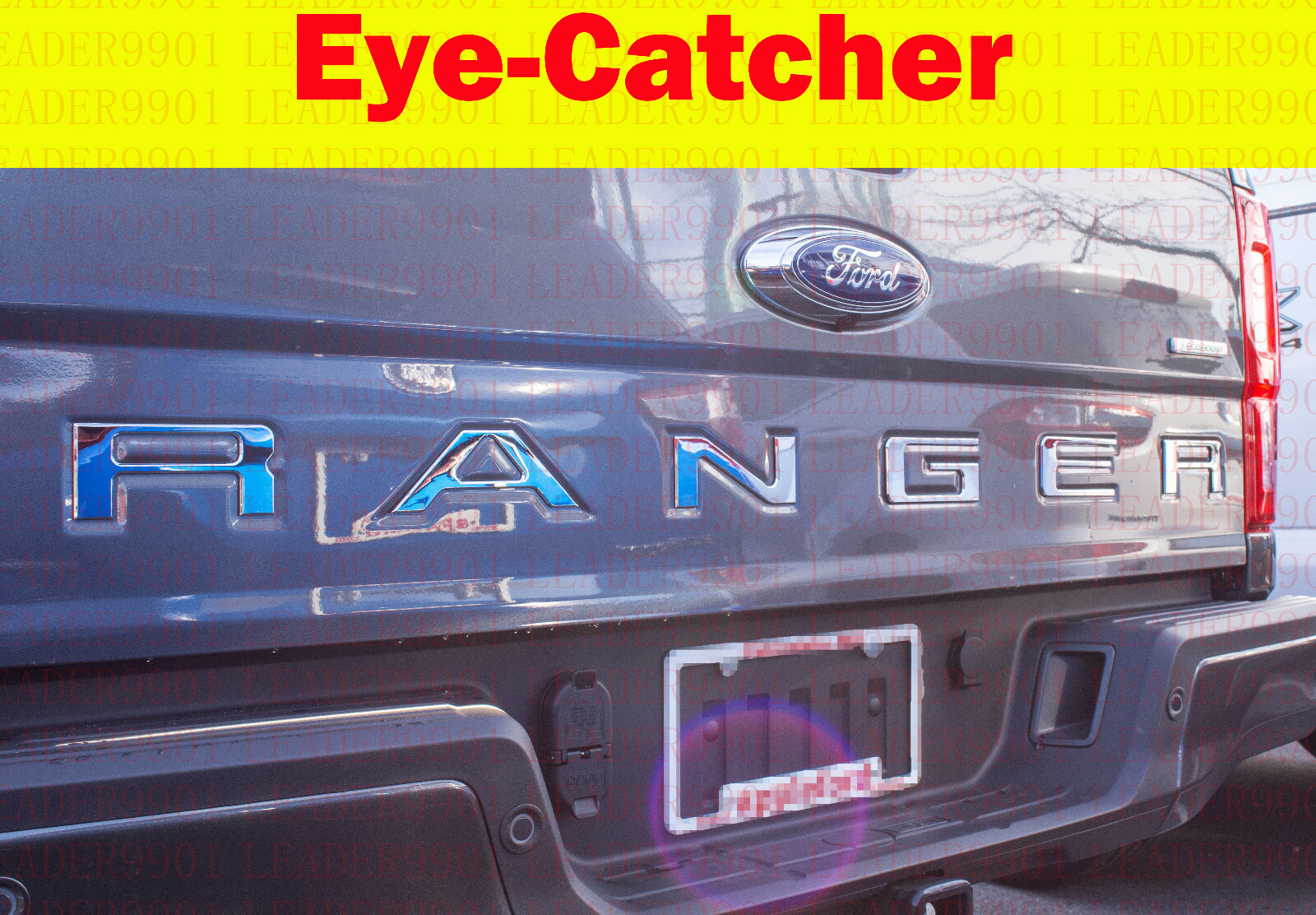 Chrome Tailgate Letters ABS Plastic Inserts for 2019-2022 Ford Ranger 0.1IN