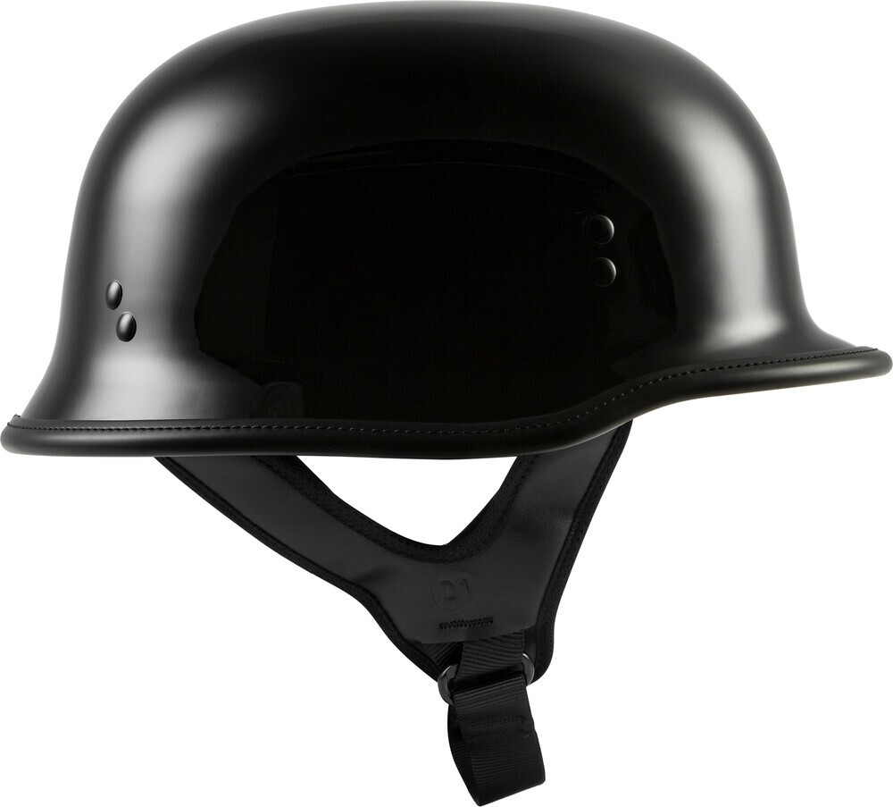 NEW HIGHWAY 21 9MM GERMAN BEANIE HELMET GLOSS BLACK XS- MOTORCYCLE