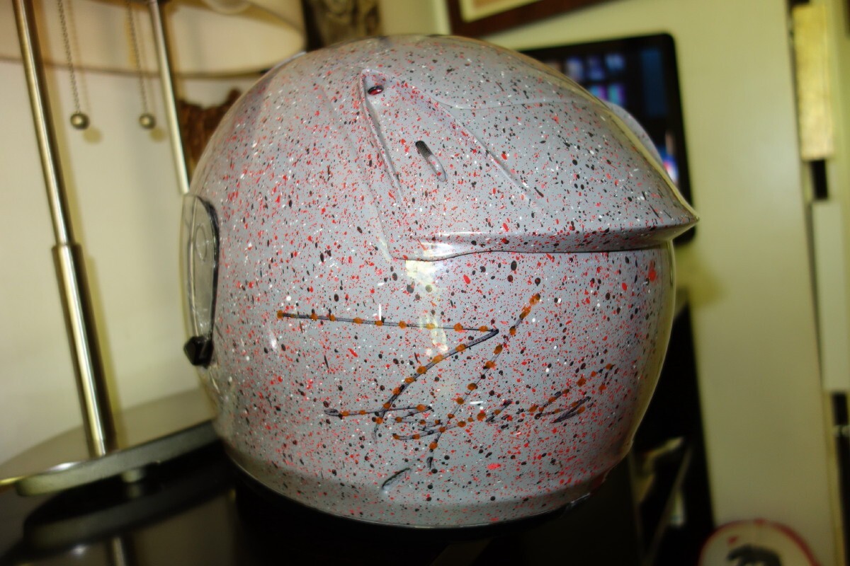 “Untitled” original painted motorcycle helmet by Futura