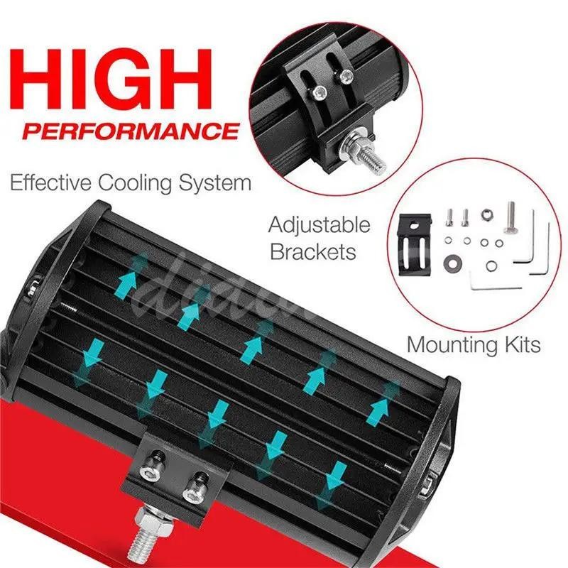 2pcs 7″inch LED Work Light Bar Flood Spot Offroad Fog Lamp For 4WD ATV SUV Truck