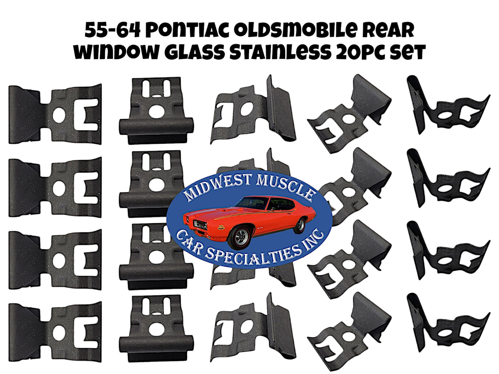 Rear Window Glass Trim Reveal Molding Clips 55-64 Pontiac Oldsmobile 20pcs B69