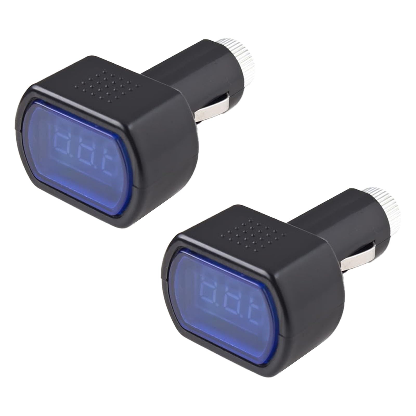 ZIMISI Car LED Digital Voltmeter, DC 12V 24V Cigarette Lighter 2PCS, black