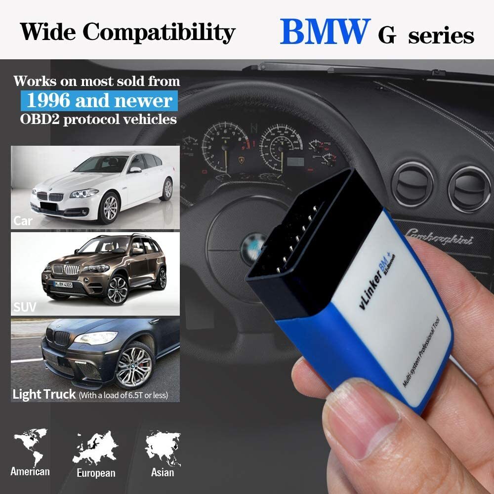 Vgate vLinker BM+ BT 4.0 OBD2 Diagnostic Scanner Tool BIMMERCODE For IOS Android