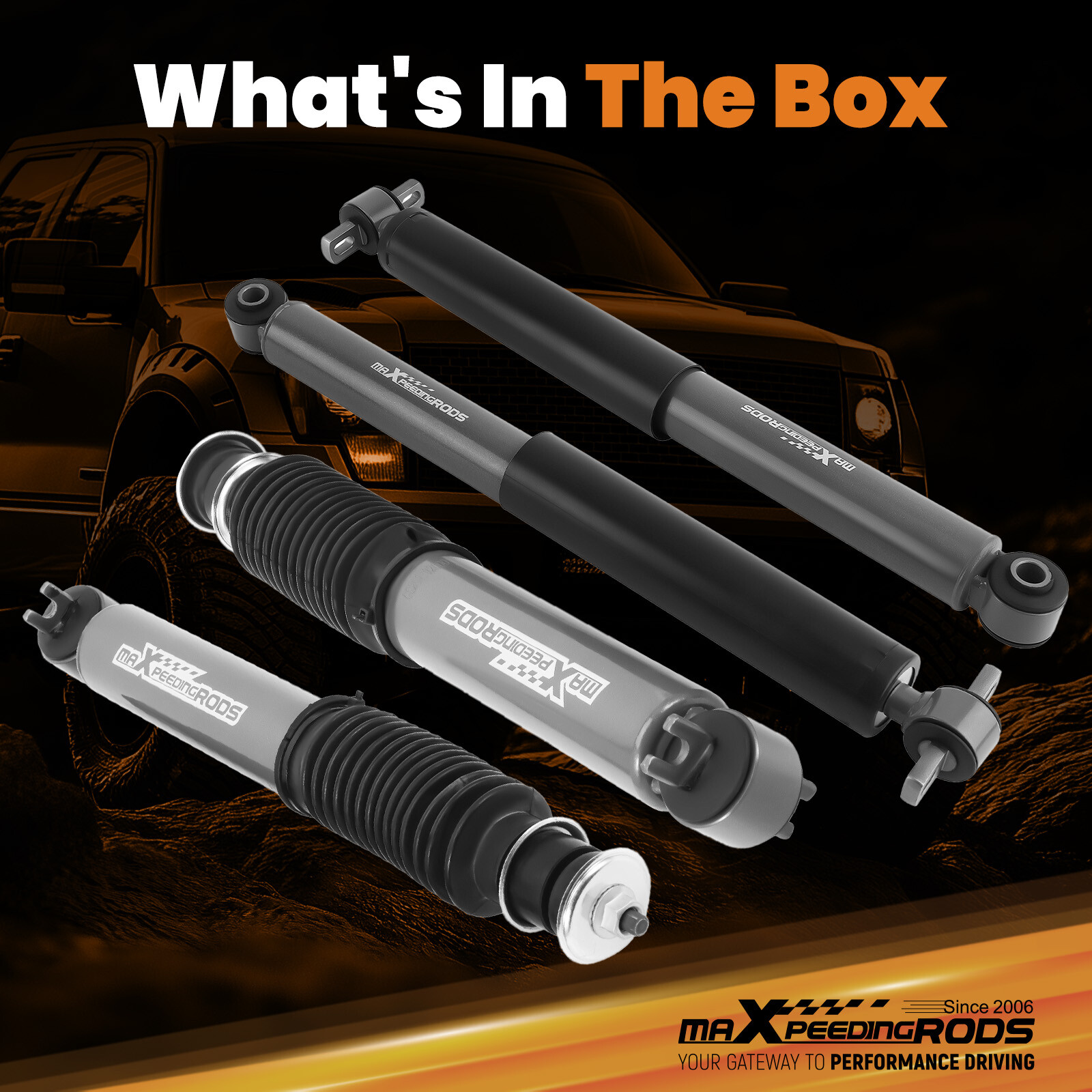 Front 2- 5″ Rear 3-6″ Drop Lowering Shocks for Chevy S10/GMC Sonoma 1982-2004