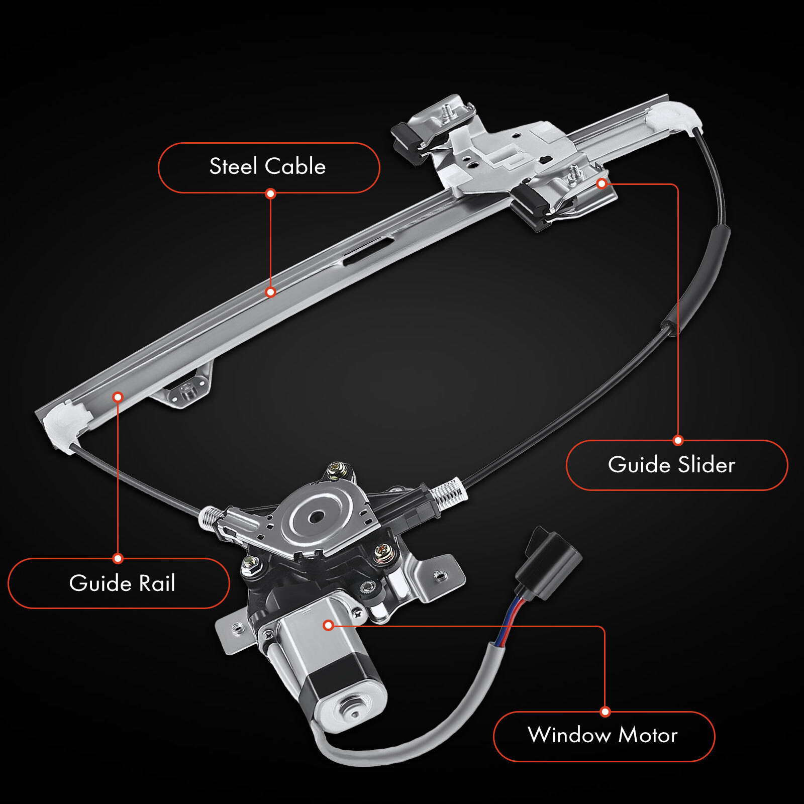 Rear Driver Left Dide Power Window Regulator with Motor for Hummer H2 2003-2009