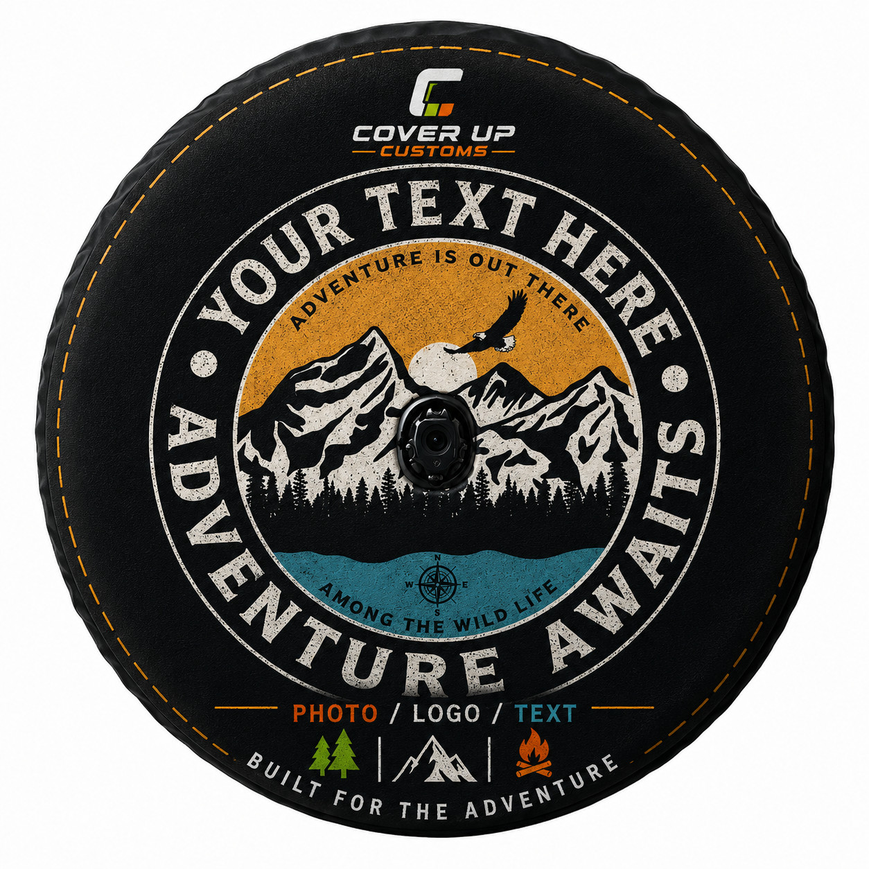 Custom Spare Tire Cover Oversized Up To 35 Inch Wheels With/Without Camera Hole