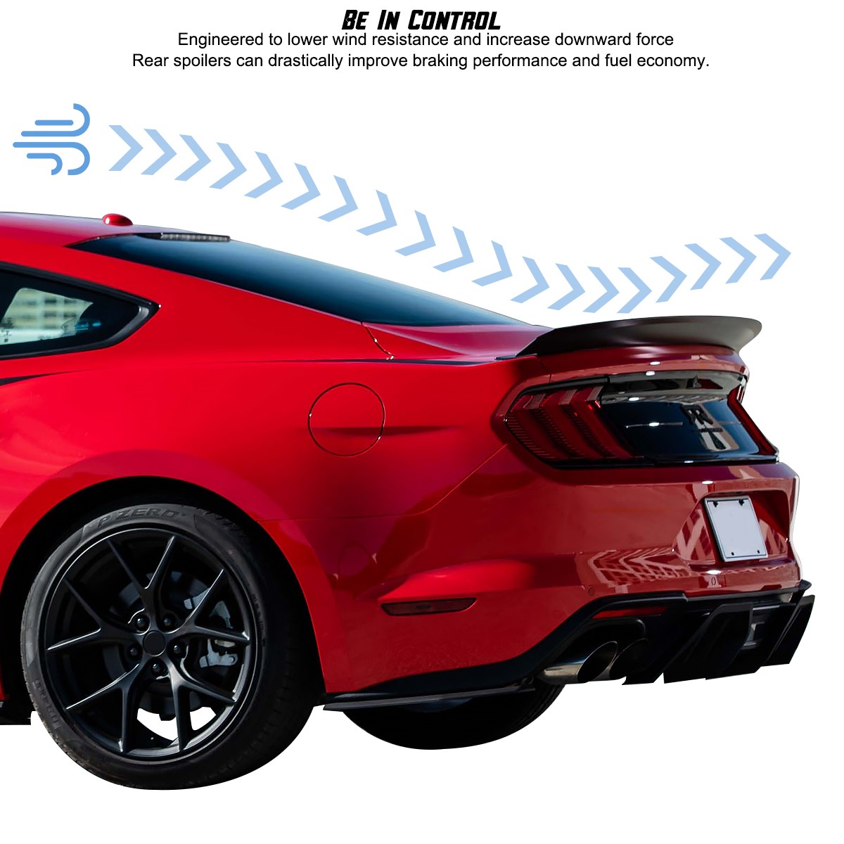 Spoiler Wing Fits 2015-2022 Ford Mustang GT Rear Trunk Decklid Panel Trim Cover