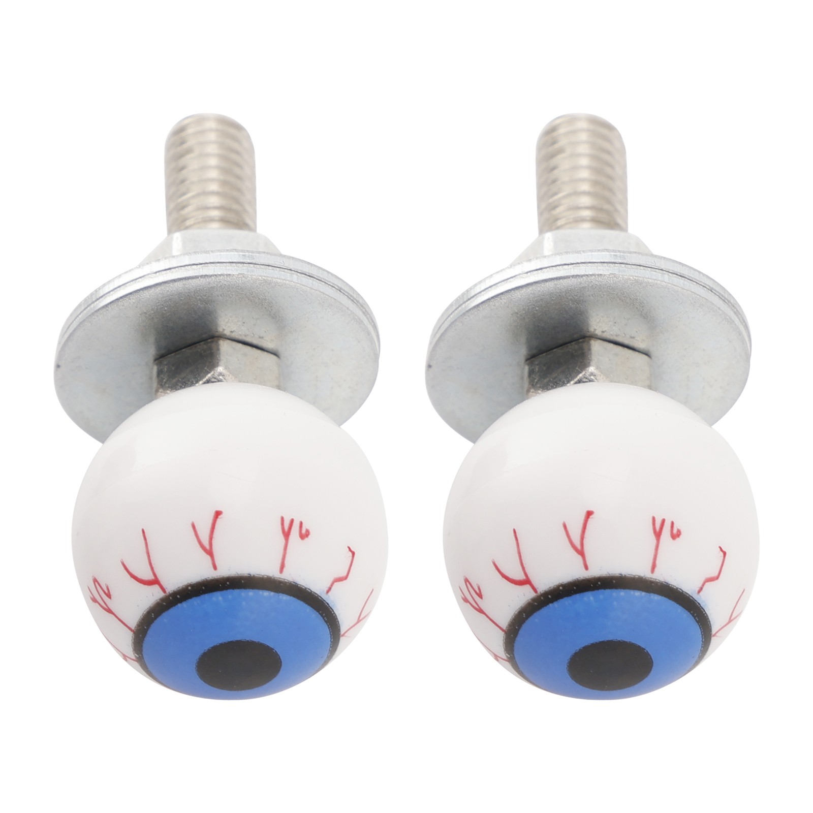 2x Motorcycle Bike Plastic Eyeball License Plate Bolt On Screw On Frame Nut