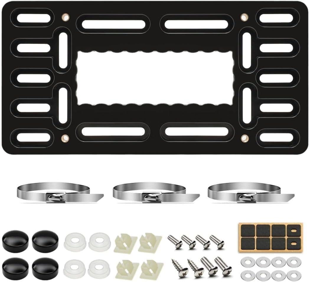 Premium License Plate Tag Bracket Universal Bumper Mount Relocator Adapter Kit