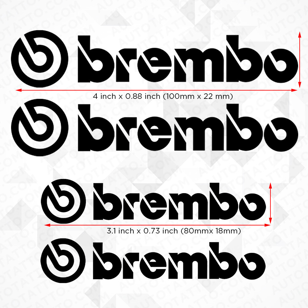 Car Wheels Brake Caliper Brembo Racing Sticker Decal Logo Decoration Sport Black