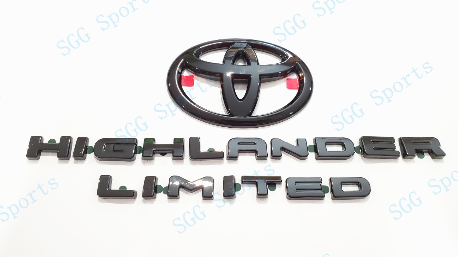 3pcs Gloss Black HIGHLANDER Limited Logo OVERLAY Emblem 2020+Toyota Highlander