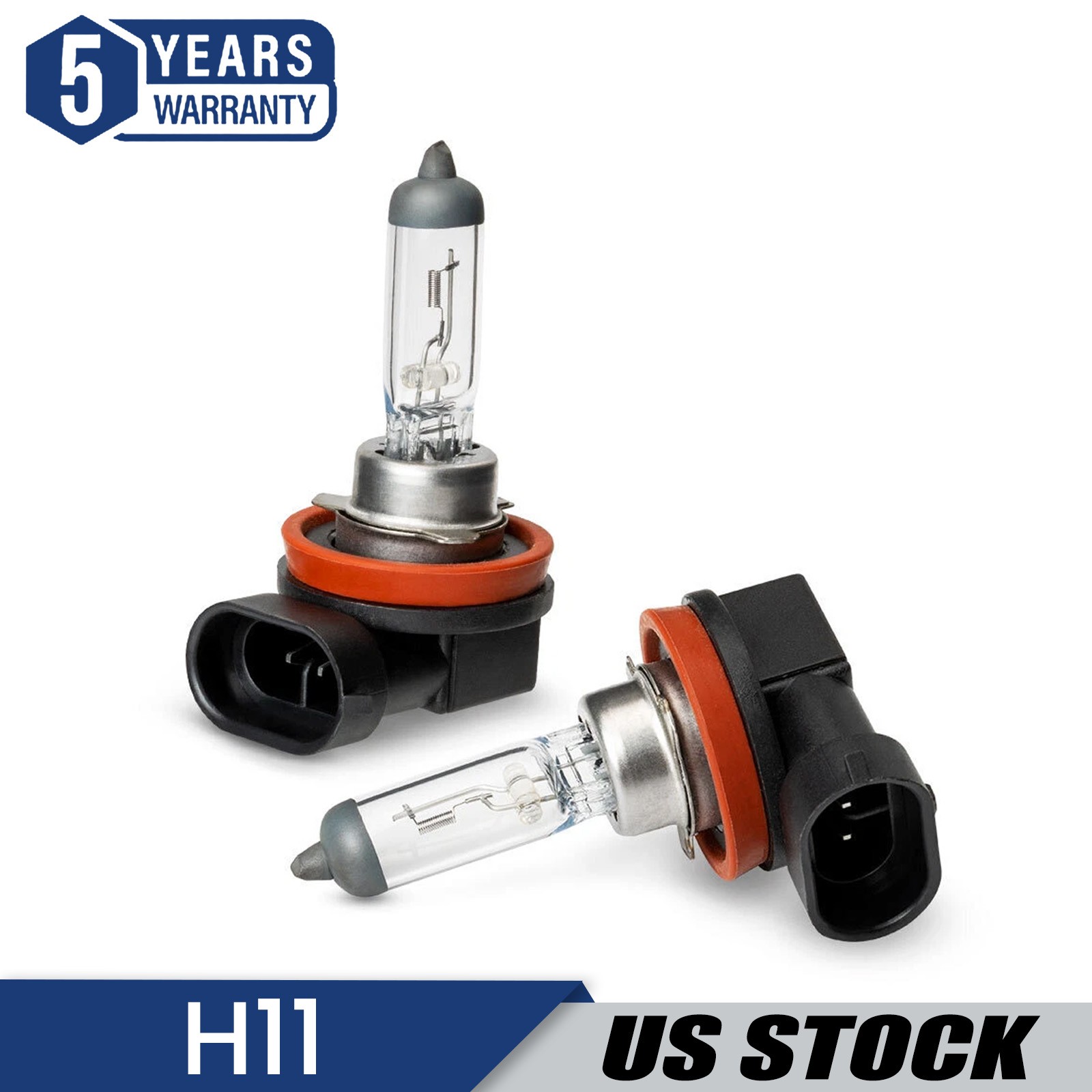 H11 Halogen Headlight Light Bulbs 2Pcs 55W 12V Auto Low-Beam Driving Light 6500K