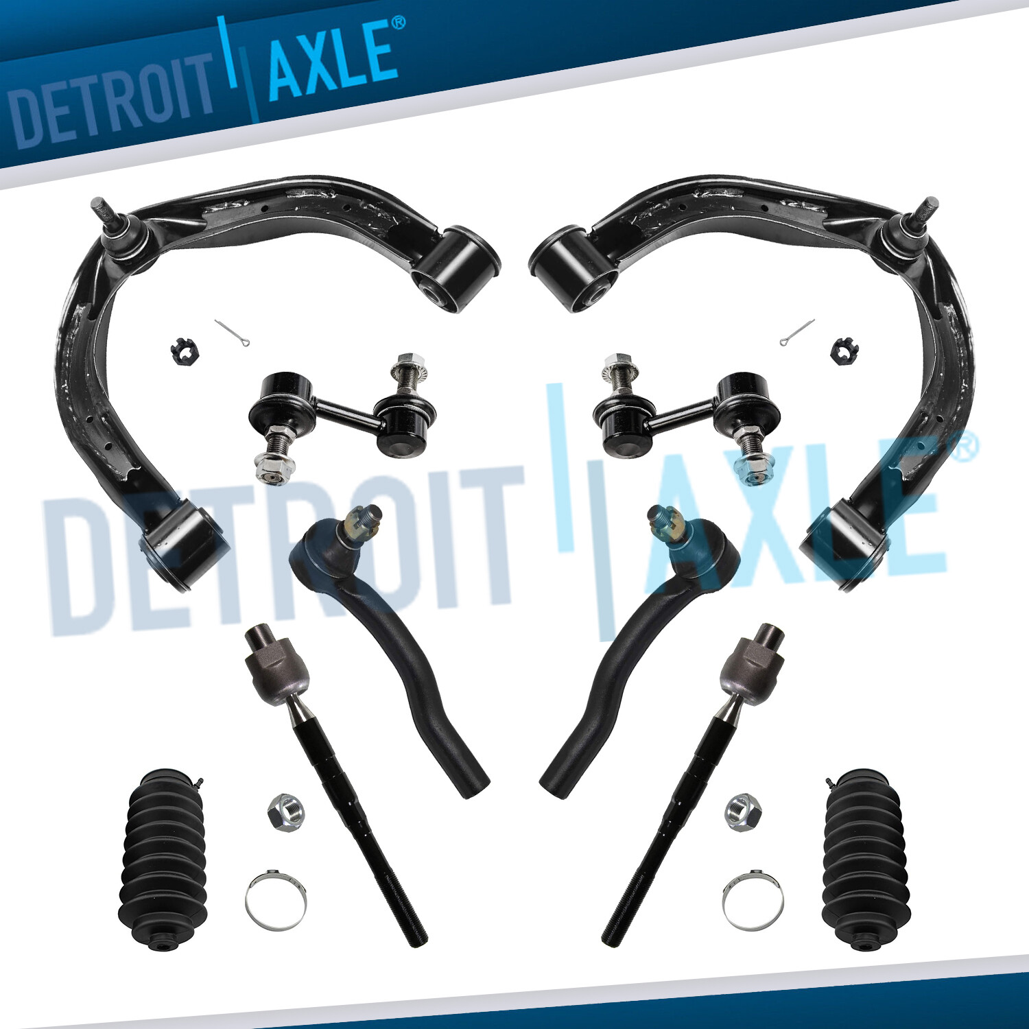 Front Upper Control Arms Tie Rod Sway Bars Kit for Nissan Titan Armada QX56 QX80