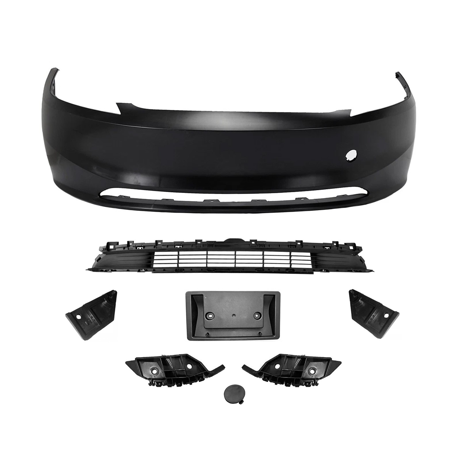 Complete Front Bumper Grille Set Painted Compatible with 2023.9+ Tesla Model 3