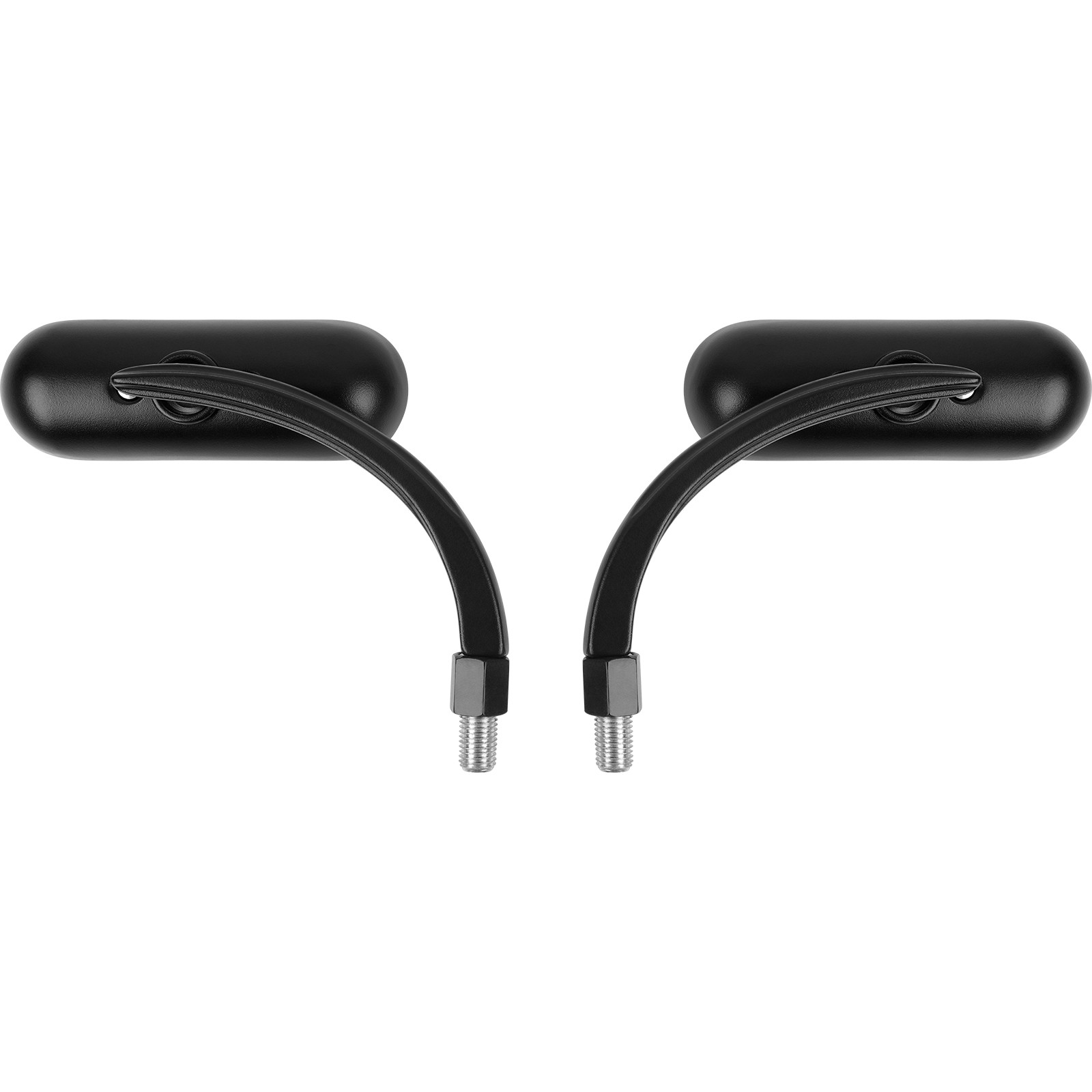 Black Motorcycle Mini Oval Rearview Mirrors For Harley Sportster 883 1200 Bobber