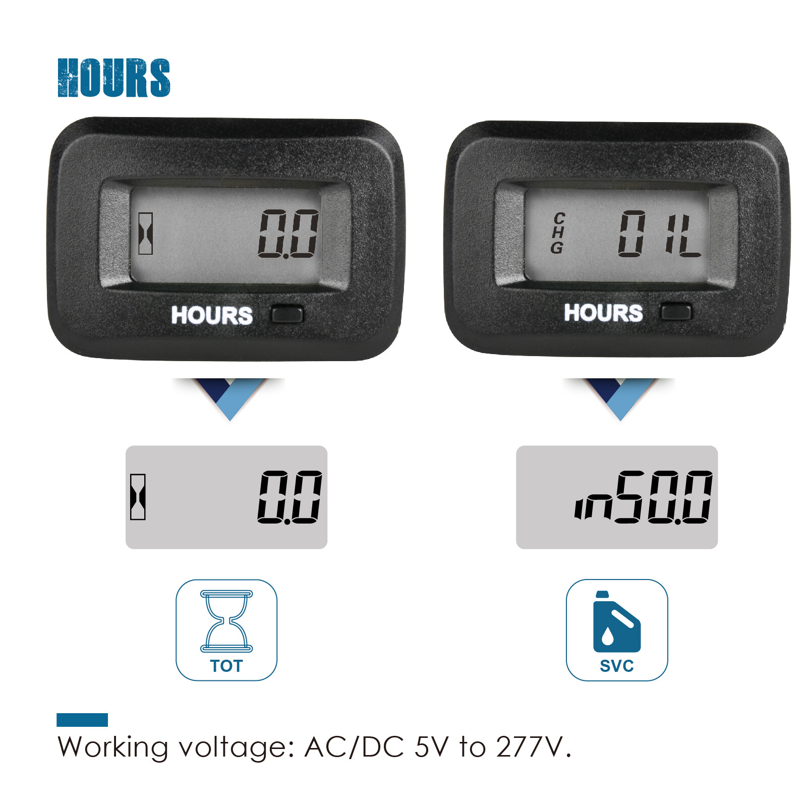 Runleader AC/DC 5V-277V Hour Meter with Maintenance Reminder for Husqvarna Mower