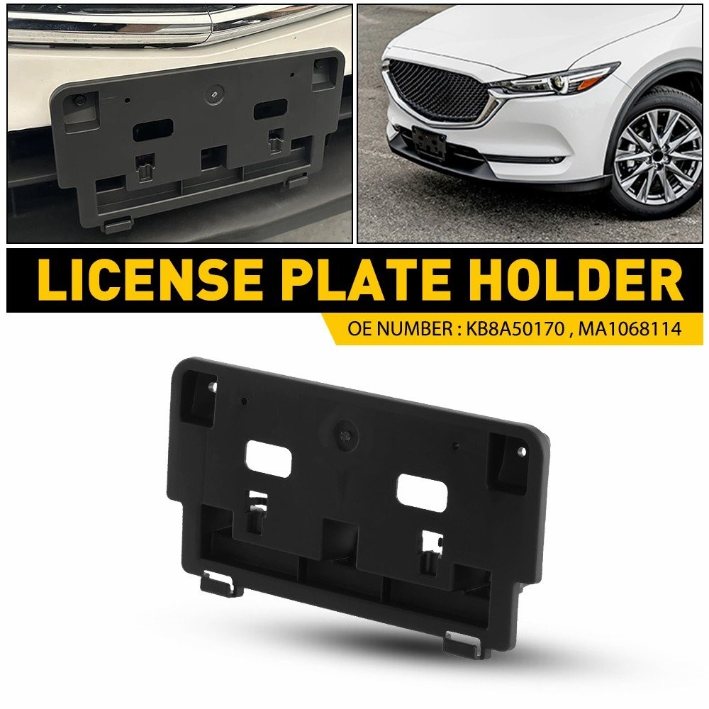 Black Front License Plate Bracket Replacements for 17-21 Mazda CX-5 MA1068114 ER