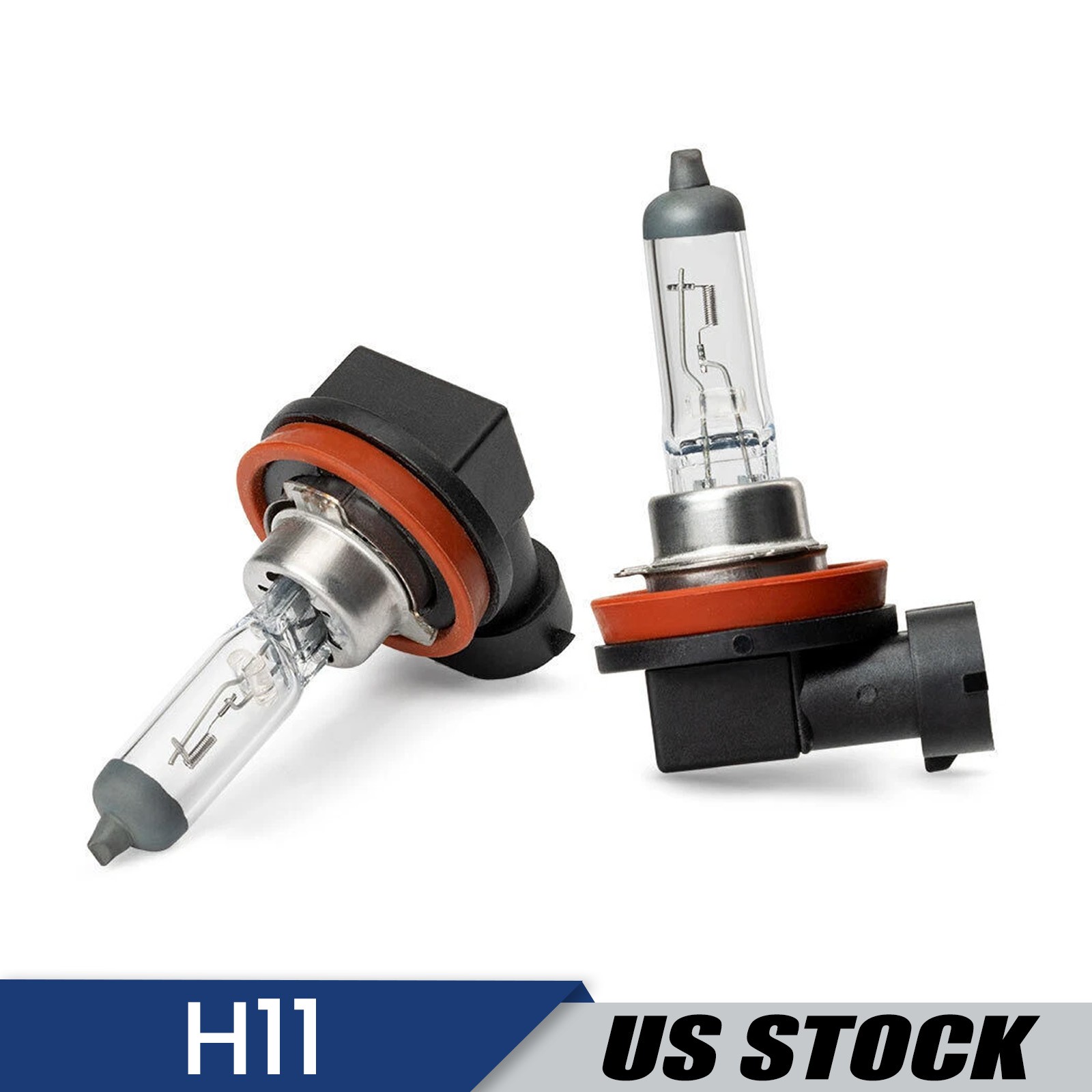 H11 Halogen Headlight Light Bulbs 2Pcs 55W 12V Auto Low-Beam Driving Light 6500K