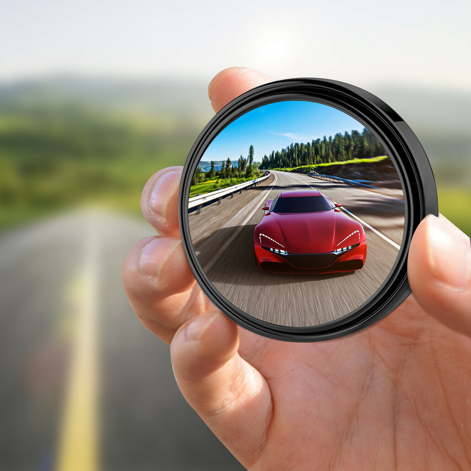 2PCS 360° Side Blind Spot Mirrors Round HD Glass Convex Rear View Mirror for Car
